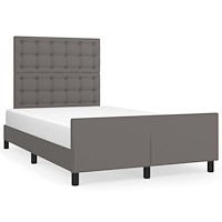 vidaXL sängram utan madrass grå 120x190 cm konstläder