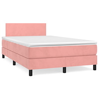 vidaXL Ramsäng med madrass rosa 120x190 cm sammet