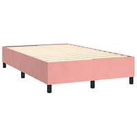 vidaXL Ramsäng med madrass rosa 120x190 cm sammet