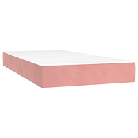 vidaXL Ramsäng med madrass rosa 120x190 cm sammet