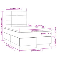 vidaXL Ramsäng med madrass rosa 120x190 cm sammet