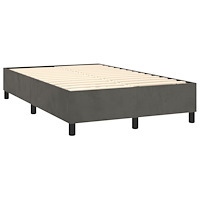 vidaXL Ramsäng med madrass mörkgrå 120x190 cm sammet