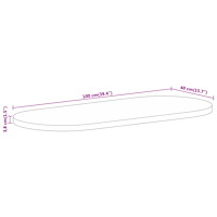 vidaXL Bordsskiva 100x40x3,8 cm oval massivt grovt mangoträ