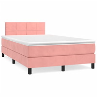 vidaXL Ramsäng med madrass rosa 120x190 cm sammet