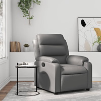 vidaXL Reclinerfåtölj grå konstläder