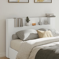 vidaXL Sänggavel med LED vit 160x16,5x103,5 cm