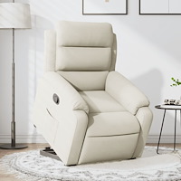 vidaXL Reclinerfåtölj med uppresningshjälp gräddvit sammet