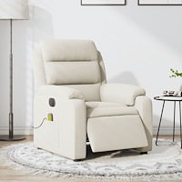 vidaXL Elektrisk massagefåtölj gräddvit sammet