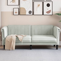 vidaXL Soffa 2-sits ljusgrå sammet