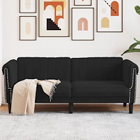 vidaXL Soffa 2-sits svart sammet