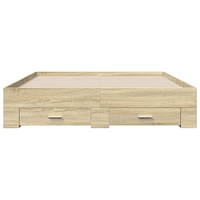 vidaXL Sängram med lådor sonoma-ek 150x200 cm konstruerat trä