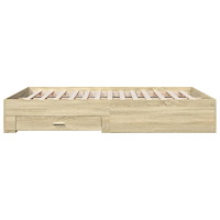vidaXL Sängram med lådor sonoma-ek 150x200 cm konstruerat trä