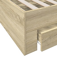 vidaXL Sängram med lådor sonoma-ek 150x200 cm konstruerat trä
