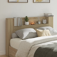 vidaXL Sänggavel med LED sonoma-ek 160x16,5x103,5 cm