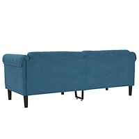 vidaXL Soffa 3-sits blå sammet