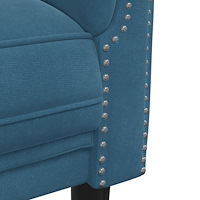 vidaXL Soffa 3-sits blå sammet