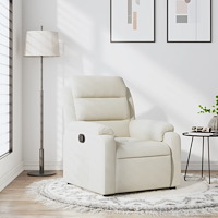 vidaXL Reclinerfåtölj gräddvit sammet