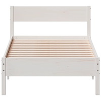 vidaXL Sängram utan madrass vit 90x200 cm massiv furu