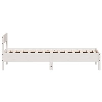 vidaXL Sängram utan madrass vit 90x200 cm massiv furu