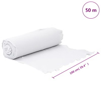 vidaXL Ogräsduk 1x50 m polyesterfiber vit