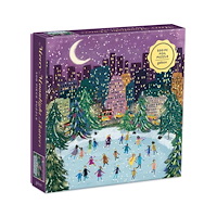 Joy Laforme Galison Merry Moonlight Skaters 500 Piece Foil Puzzle