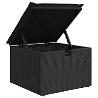 vidaXL Loungegrupp för trädgården med dynor 8 delar svart konstrotting