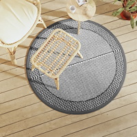 vidaXL Utomhusmatta ARAKIL grå Ø120 cm PP