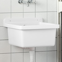 vidaXL Väggmonterat tvättställ vit 40x40x24 cm harts