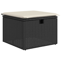 vidaXL Loungegrupp för trädgården med dynor 8 delar svart konstrotting