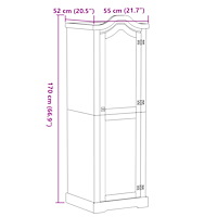 vidaXL Garderob Corona 55x52x170 cm massiv furu