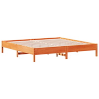 vidaXL Sängram utan madrass vaxbrun 200x200 cm massiv furu