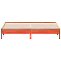 vidaXL Sängram utan madrass vaxbrun 200x200 cm massiv furu