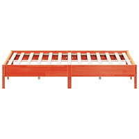 vidaXL Sängram utan madrass vaxbrun 200x200 cm massiv furu