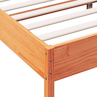 vidaXL Sängram utan madrass vaxbrun 200x200 cm massiv furu