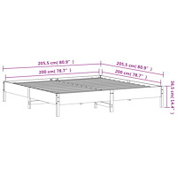 vidaXL Sängram utan madrass vaxbrun 200x200 cm massiv furu