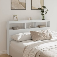 vidaXL Sänggavel med LED vit 160x17x102 cm