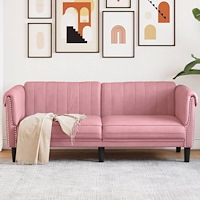vidaXL Soffa 2-sits rosa sammet