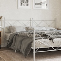 vidaXL Huvudgavel metall vit 193 cm