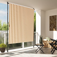 vidaXL Rullgardin utomhus orange och vit 150x270 cm tyg&stål