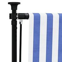 vidaXL Rullgardin utomhus blå och vit 150x270 cm tyg&stål