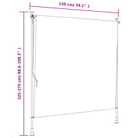 vidaXL Rullgardin utomhus blå och vit 150x270 cm tyg&stål