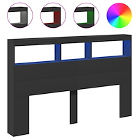 vidaXL Sänggavel med LED svart 160x17x102 cm