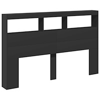 vidaXL Sänggavel med LED svart 160x17x102 cm