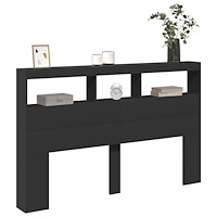 vidaXL Sänggavel med LED svart 160x17x102 cm