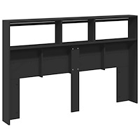vidaXL Sänggavel med LED svart 160x17x102 cm