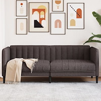 vidaXL Soffa 2-sits mörkbrun tyg