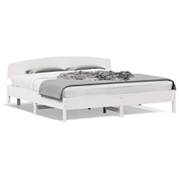 vidaXL Sängram utan madrass vit 180x200 cm massiv furu