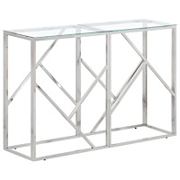 vidaXL Konsolbord silver rostfritt stål och härdat glas