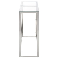 vidaXL Konsolbord silver rostfritt stål och härdat glas
