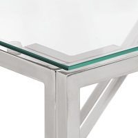 vidaXL Konsolbord silver rostfritt stål och härdat glas